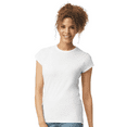 thumbnail image 1 of Gildan Softstyle Taped Neck T-Shirt for Women, Short Sleeve Semi-Fitted Tee, White, XL, 1 of 6