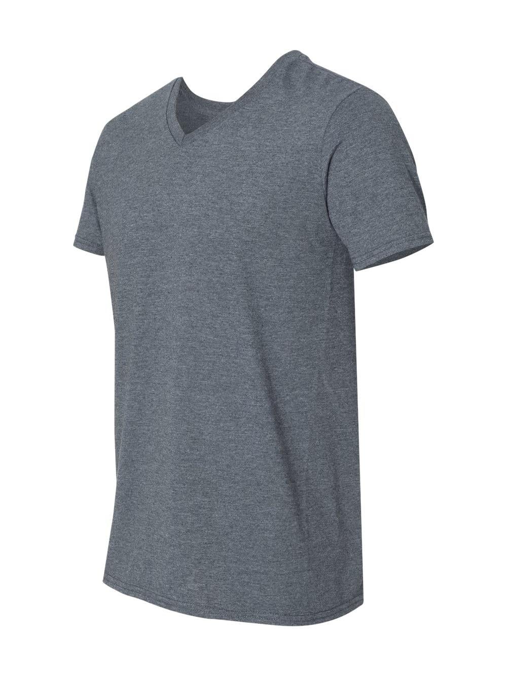 Gildan - Softstyle V-Neck T-Shirt - 64V00 - Dark Heather - Size: XL ...