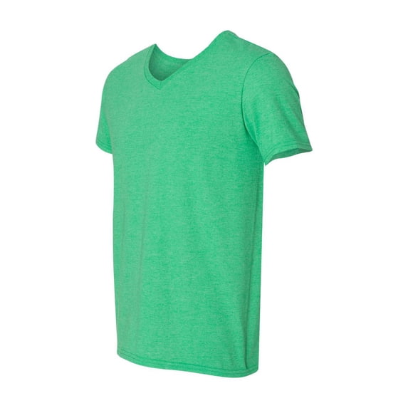 Gildan - Softstyle V-Neck T-Shirt - 64V00 - Heather Irish Green - Size: S