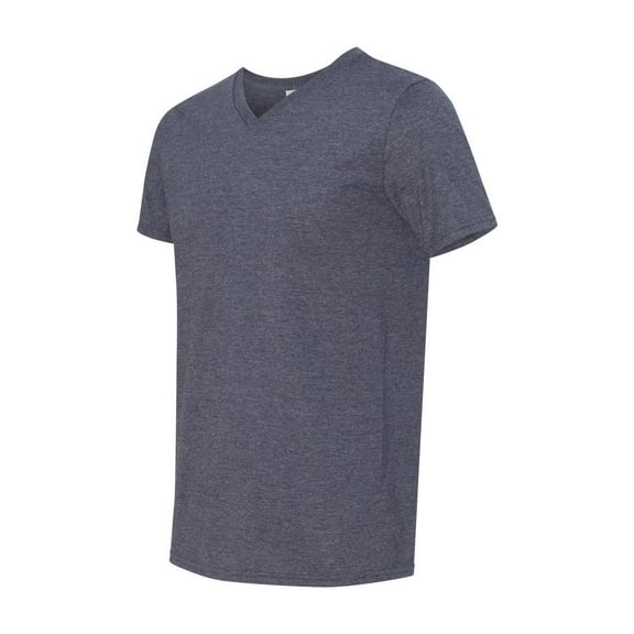 Gildan - Softstyle V-Neck T-Shirt - 64V00 - Heather Navy - Size: S