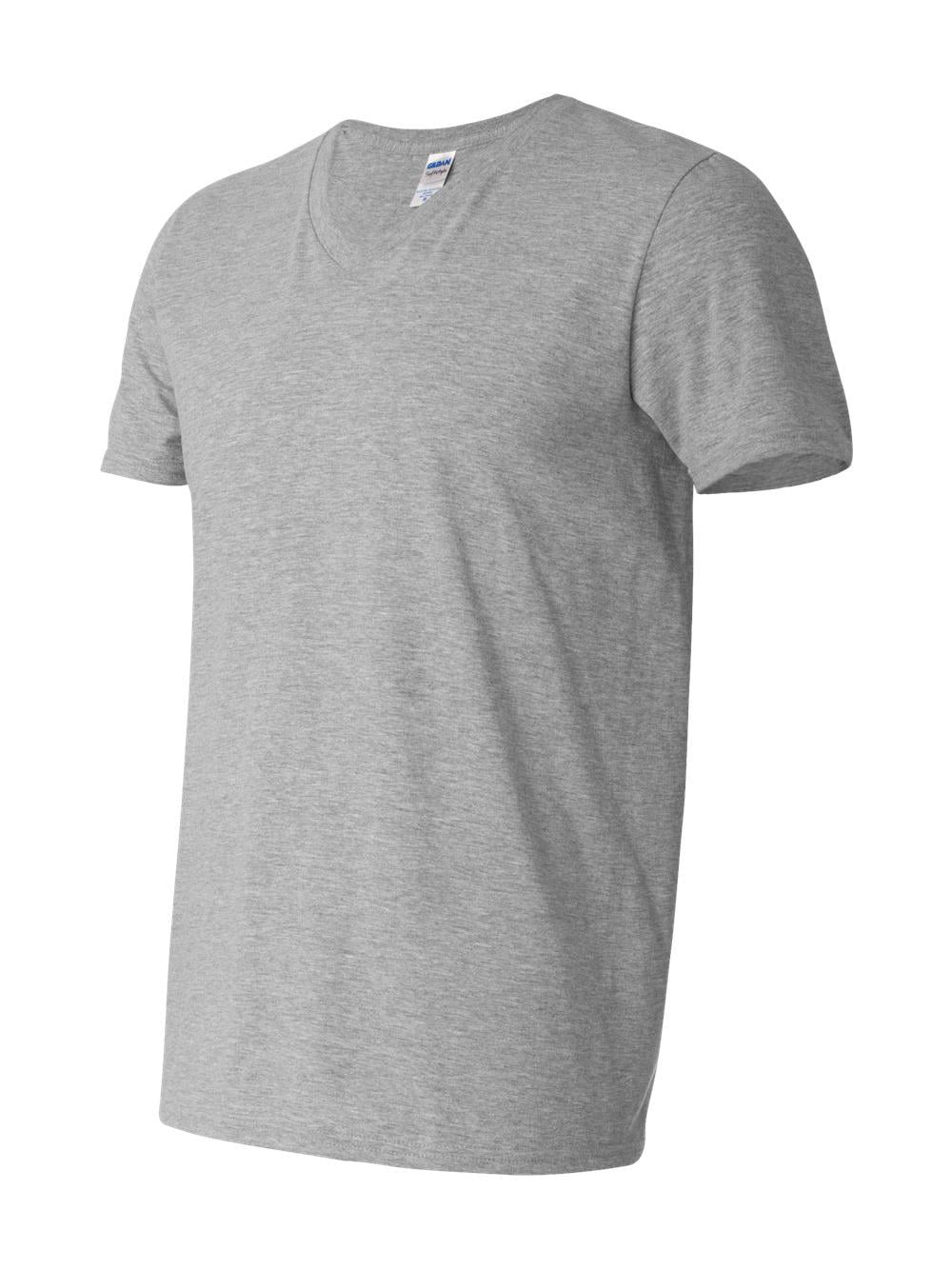 Gildan - Softstyle V-Neck T-Shirt - 64V00 - Sport Grey - Size: L ...