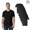 thumbnail image 1 of Gildan Softstyle V-Neck T-Shirt, Mens Classic Fit, Ring-Spun Cotton Tee, Soft & Durable, Black 6 Pack, L, 1 of 5