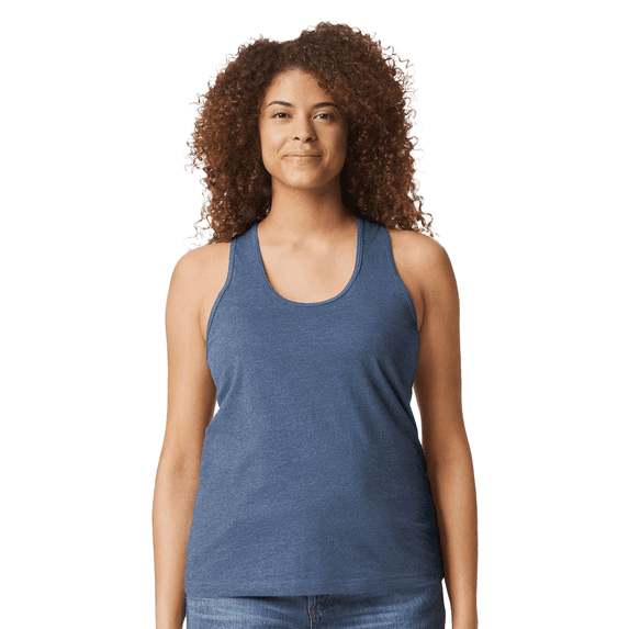 Gildan Softstyle Women’s CVC Racerback Tank Top, Sleeveless Semi-Fitted Tank, Navy Mist, Size S