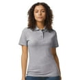 thumbnail image 1 of Gildan Softstyle Women's Pique Polo, Comfortable Short Sleeve Shirt, Sport Grey, Sizes S-2XL, 90/10 Cotton/Polyester, 1 of 5