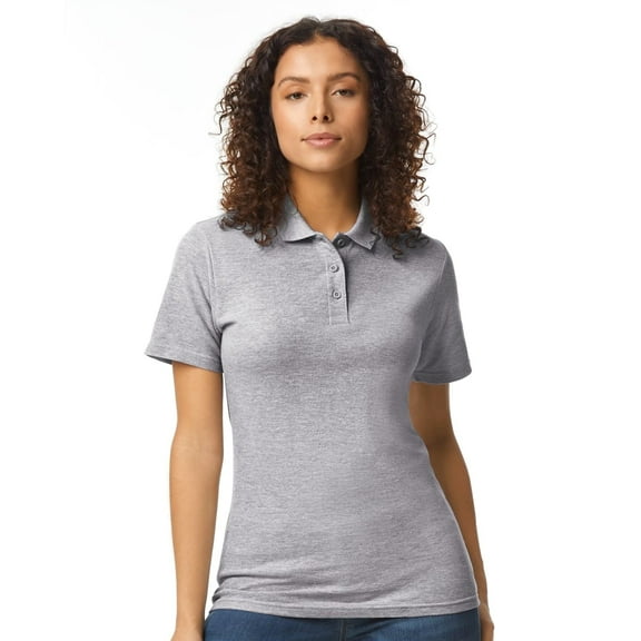 Gildan Softstyle Women's Pique Short Sleeve Polo Shirt GR648 in Sport Grey, XL