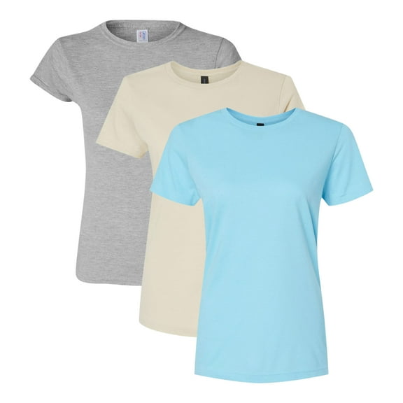 Gildan Softstyle Women’s T-Shirt 100% Ring-Spun Cotton, Plain Solid Tee for Bulk or Wholesale (Bright Color 3 Pack, M)