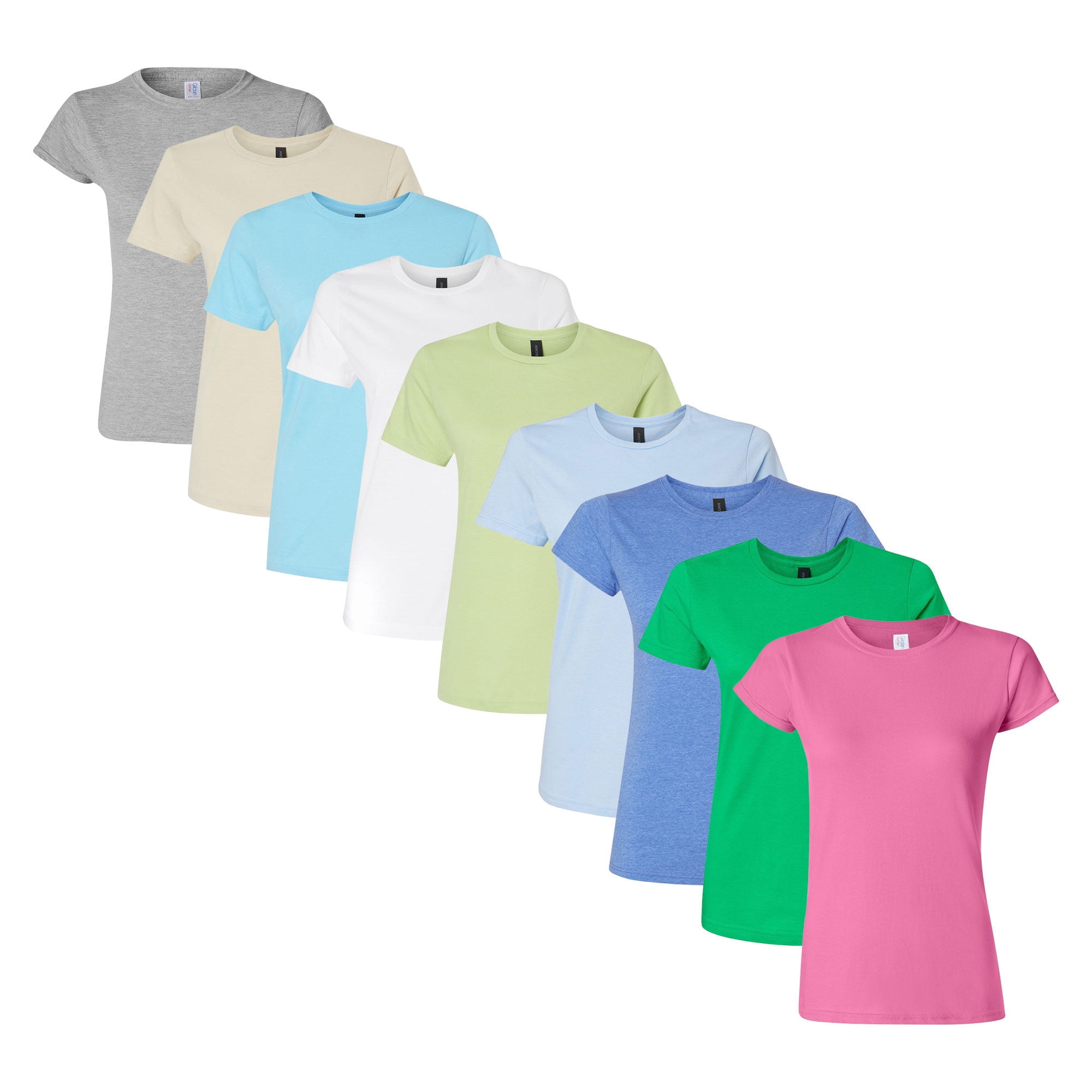 Gildan Softstyle Women’s T-Shirt 100% Ring-Spun Cotton, Plain Solid Tee ...