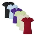 thumbnail image 1 of Gildan Softstyle Women’s T-Shirt 100% Ring-Spun Cotton, Plain Solid Tee for Bulk or Wholesale (Bright+Dark Color 6 Pack, S), 1 of 8