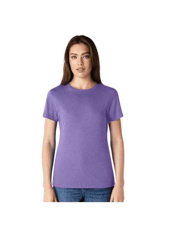 Softstyle Women’s T-Shirt, Semi-fitted 100% ring-spun cotton Tee, Heather Purple Shirt Size-2XL
