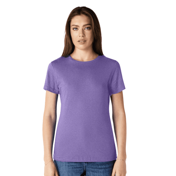 Gildan Softstyle Women’s T-Shirt, Semi-fitted 100% ring-spun cotton Tee, Heather Purple Shirt Size-XL