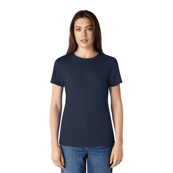 Gildan Softstyle Women’s T-Shirt, Semi-fitted 100% ring-spun cotton Tee, Navy Shirt Size-L