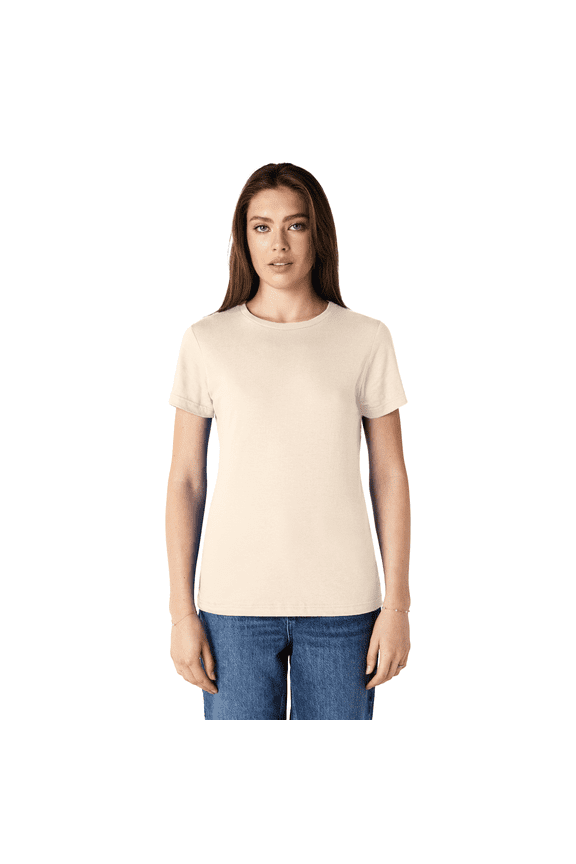 Softstyle Women’s T-Shirt, Semi-fitted 100% ring-spun cotton Tee, Sand Shirt Size-L