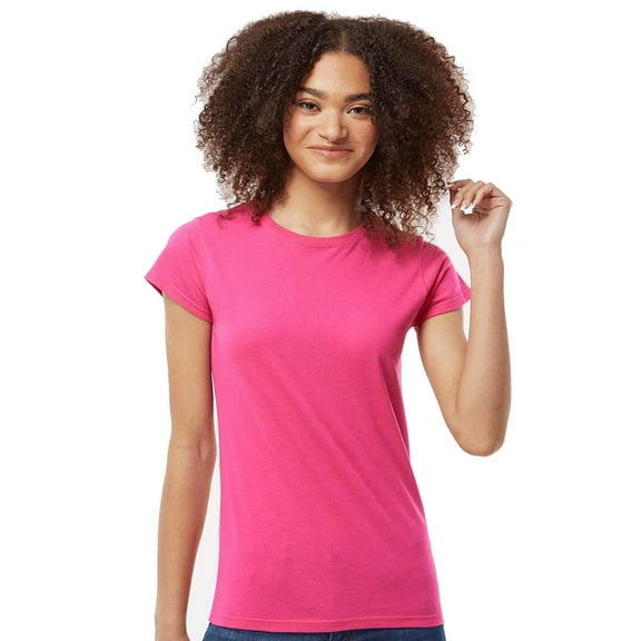 Gildan Softstyle Women’s T-Shirt, Short Sleeve Crew Neck Semi Fitted Cotton Tee, Heliconia, M