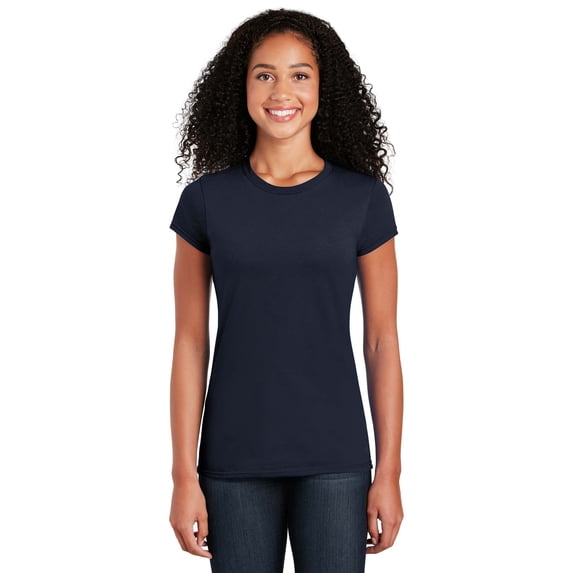 Gildan Softstyle Women’s T-Shirt, Short Sleeve Crew Neck Semi Fitted Cotton Tee, Navy, S