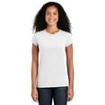 thumbnail image 1 of Gildan Softstyle Women’s T-Shirt, Short Sleeve Crew Neck Semi Fitted Cotton Tee, White, XL, 1 of 5