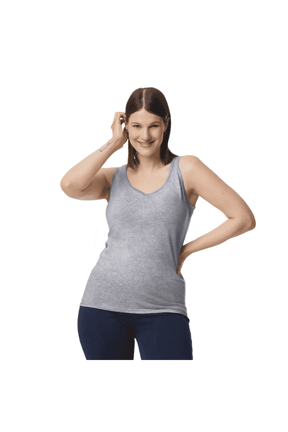 Softstyle Women’s Tank Top, Comfortable Semi Fit - 100 Cotton, Sport Grey, Sizes S-2XL