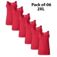thumbnail image 1 of Gildan Softstyle Women’s Tank Top, Ladies Sleeveless Casual Cherry Red Tank, 6 Pack Size-2XL, 100% Cotton, 1 of 5