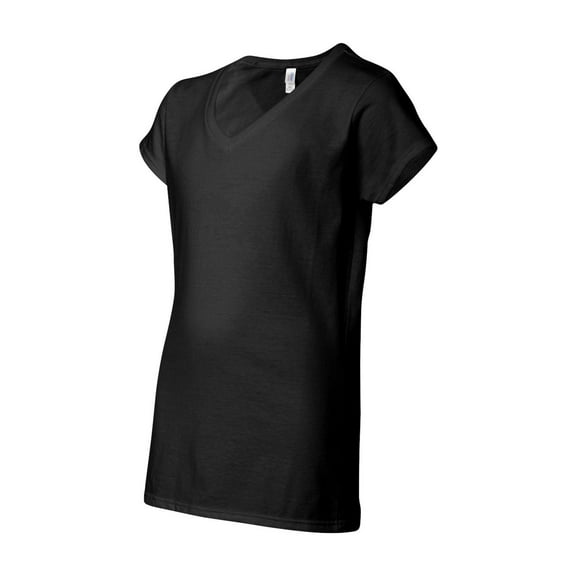 Gildan - Softstyle Women’s V-Neck T-Shirt - 64V00L - Black - Size: S
