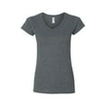thumbnail image 1 of Gildan Softstyle Women’s V-Neck T-Shirt, V Neck Tee for Women's, Full Cotton, Dark Heather, 2XL, 1 of 3