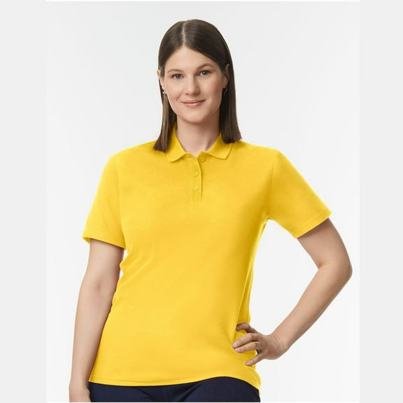 Gildan Softstyle Womens Short Sleeve Double Pique Polo Shirt, GR64 Semi-fitted Polo Shirt, Daisy M