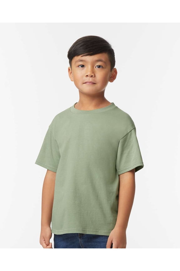 - Softstyle Youth Midweight T-Shirt - 65000B - Sage - Size: XS