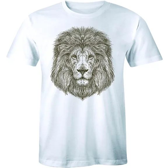 Gildan Stylish Animal T Shirt Photographic Lion Face Design Big Cat King Jungle Men