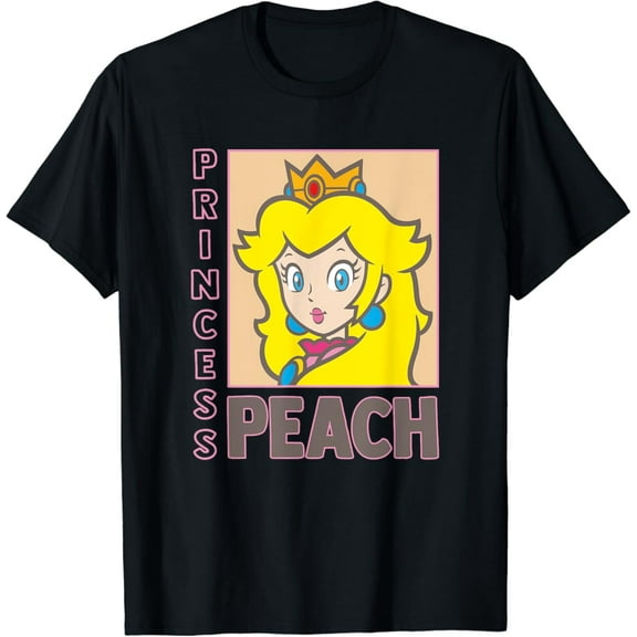 Gildan Super Mario Bros Princess Peach Over Shoulder Portrait T-Shirthot Trend Vintage Birrthday Gifts