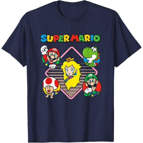 Gildan Super Mario Bros Vintage Princess Peach & Friends T-Shirthot Trend Vintage Birrthday Gifts