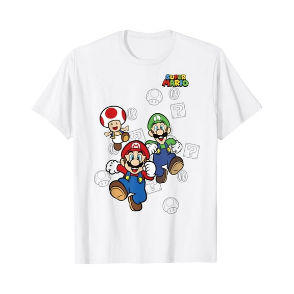 Gildan Super Mario Luigi Toad Item Run Poster Graphic T-ShirtHot Vintage Trending Tee - Birrthday gifts