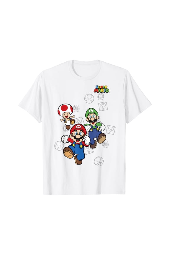 Super Mario Luigi Toad Item Run Poster Graphic T-ShirtHot Vintage Trending Tee - Birrthday gifts