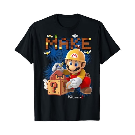Gildan Super Mario Maker 2 Mario Block Building Make Portrait T-ShirtHot Vintage Trending Tee - Birrthday gifts