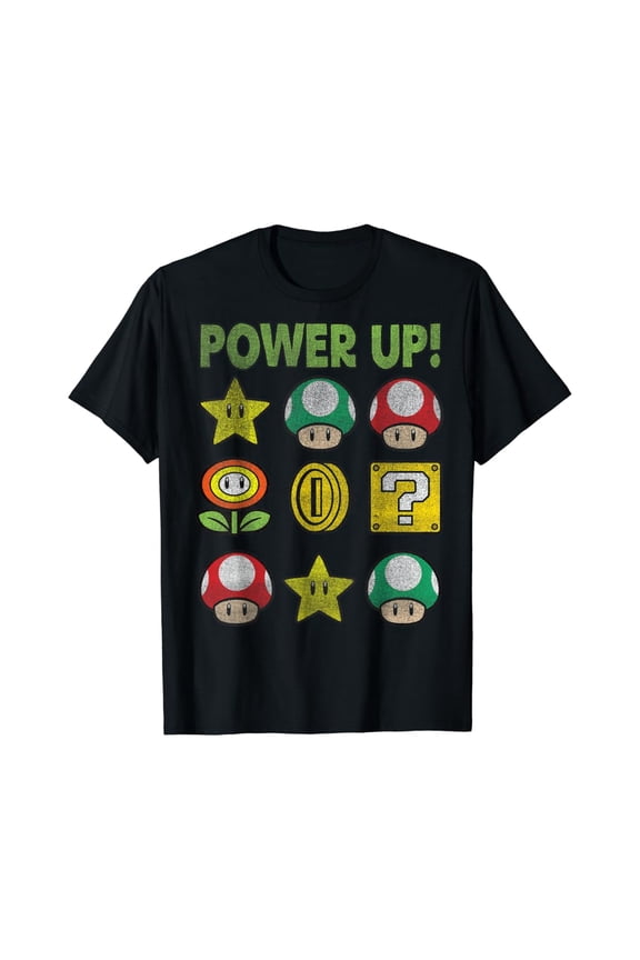 Super Mario Power Up Items Vintage Graphic T-ShirtHot Vintage Trending Tee - Birrthday gifts