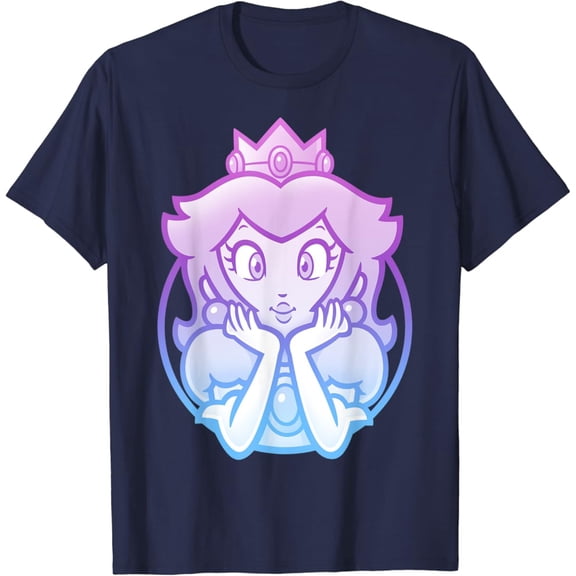 Gildan Super Mario Princess Peach Gradient Portrait T-ShirtHot Vintage Trending Tee - Birrthday gifts
