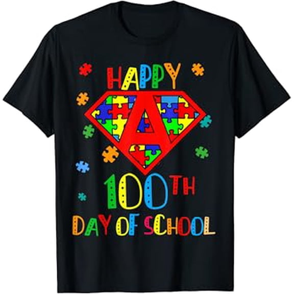 Gildan Superheroes 100th Day of School Teacher Autism Awareness T-Shirt