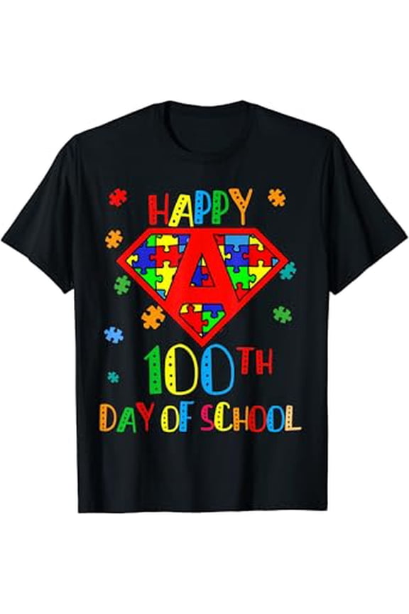 Superheroes 100th Day of School Teacher Autism Awareness T-Shirt