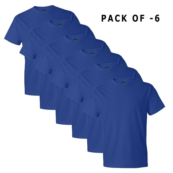 Gildan- T-shirt for Men's Short Sleeve Tee, Royal Blue - 100% Cotton Crew Neck Shirt, Lightweight 4.5 Oz, 6-Pack, Available Size-M