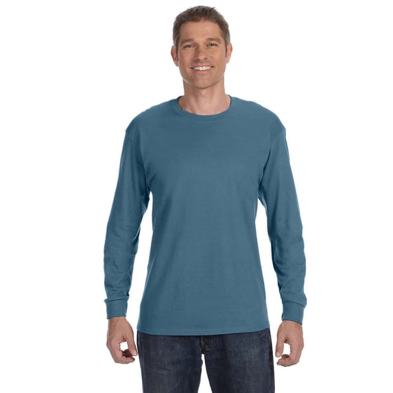 Gildan, The Adult Heavy Cottonâ„¢ 5.3 oz. Long-Sleeve T-Shirt - INDIGO BLUE - L