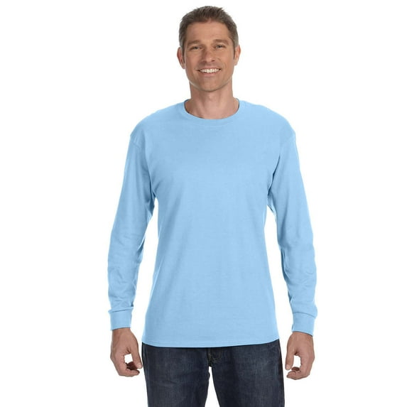 Gildan, The Adult Heavy Cottonâ„¢ 5.3 oz. Long-Sleeve T-Shirt - LIGHT BLUE - S