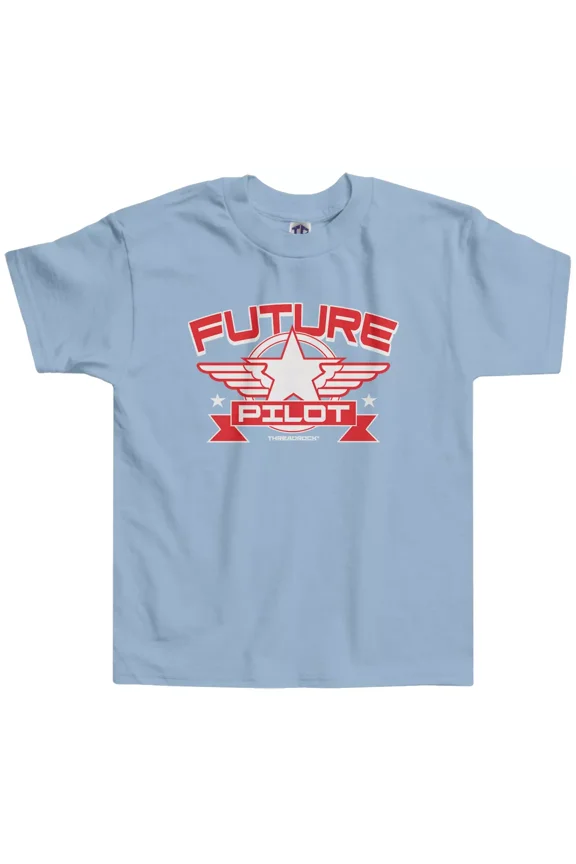 Threadrock Future Pilot Toddler T-shirt Airplane Aviation Flying Plane Gift for Men Women Unisex Tee
