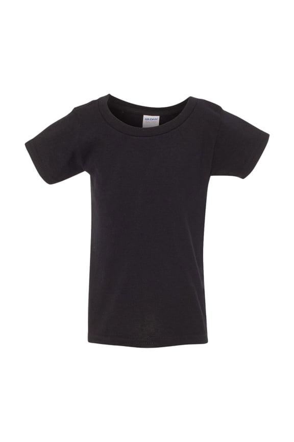 Toddler Heavy Cotton Crewneck T-Shirt Craft and DIY Short Sleeve Tee (Black, 3T)