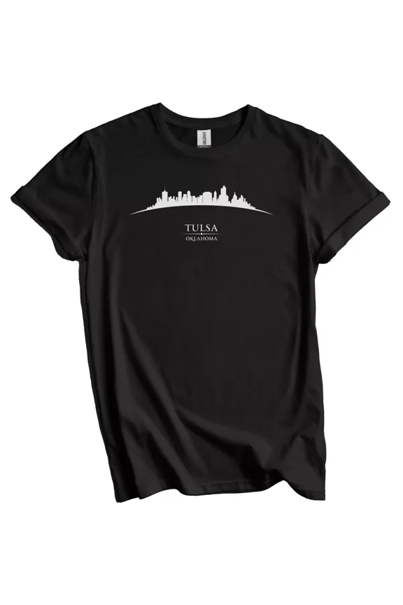 Tulsa Oklahoma Cityscape Downtown Skyline T-Shirt Gift for Men Women Unisex Tee