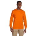 thumbnail image 1 of Gildan Ultra Cotton 6 oz. Long-Sleeve Pocket Men T-Shirt Safety Orange 3XL, 1 of 3