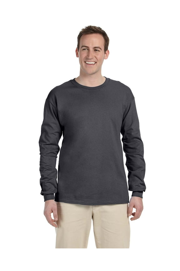 Ultra Cotton Adult Long Sleeve Tee , 2400 , Dark Heather , X-Large