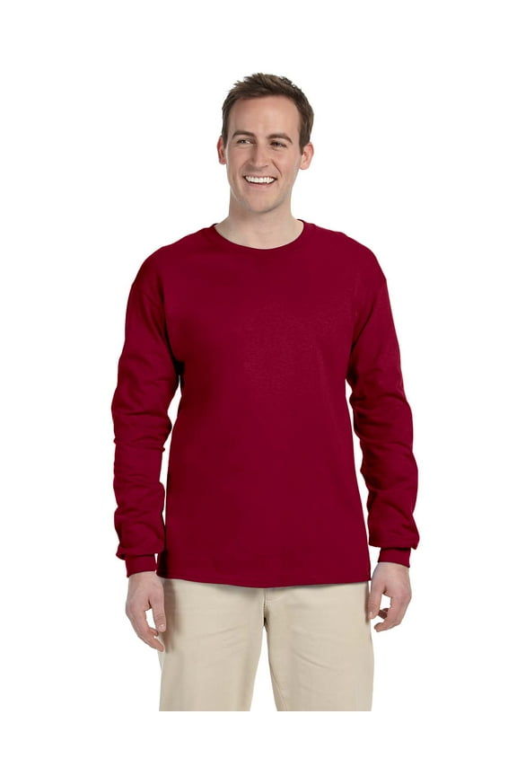 Ultra Cotton Adult Long Sleeve Tee , G240 , Cardinal Red , Small
