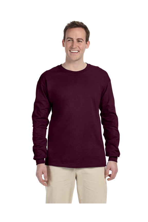Ultra Cotton Adult Long Sleeve Tee , G240 , Maroon , XX-Large