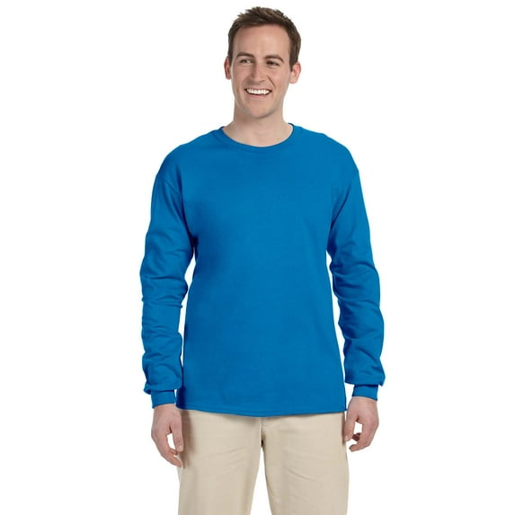 Gildan Ultra Cotton Adult Long Sleeve Tee , G240 , Sapphire , Small