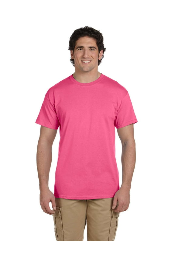Ultra Cotton Adult Tee , G200 , Safety Pink , Large