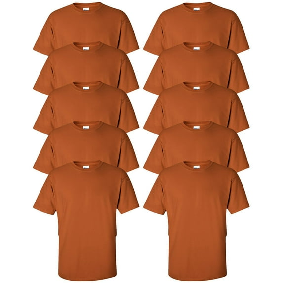 Gildan Ultra Cotton T-Shirt - G200 6oz., 10-Pack, 4XL, TEXAS ORANGE