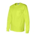 thumbnail image 1 of Gildan - Ultra Cotton Long Sleeve Pocket T-Shirt - 2410 - Safety Green - Size: 3XL, 1 of 3