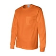 thumbnail image 1 of Gildan - Ultra Cotton Long Sleeve Pocket T-Shirt - 2410 - Safety Orange - Size: 2XL, 1 of 3